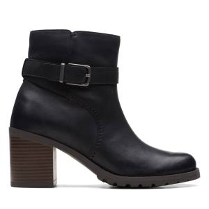 Clarks Clarkwell Hall Enkellaars Dames Zwart | CLK362EGL