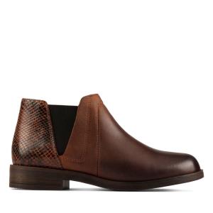 Clarks Demi 2 Beat Chelsea Boot Dames Donkerbruin | CLK402SDW