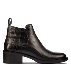 Clarks Memi Zip Enkellaars Dames Zwart | CLK625UWE