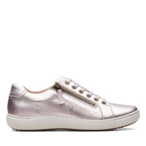 Clarks Nalle Kanten Platte Schoenen Dames Platina | CLK530YOQ