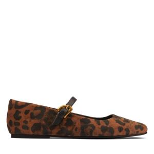 Clarks Pure T bar Platte Schoenen Dames Leopard | CLK348XDV