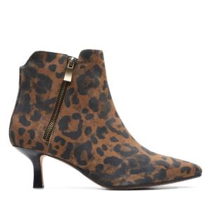 Clarks Violet55 Zip Enkellaars Dames Leopard | CLK420GJE