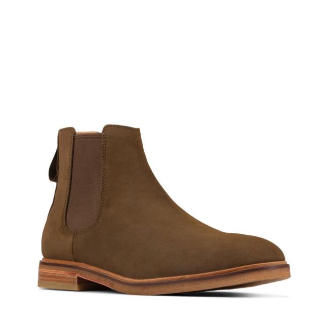 Clarks Clarkdale Gobi Chelsea Boot Heren Donkerolijfgroen | CLK951JSA