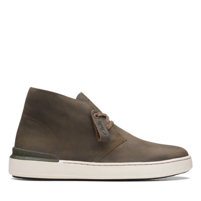 Clarks Court Lite Desert Enkellaars Heren Olijfgroen | CLK598GSB