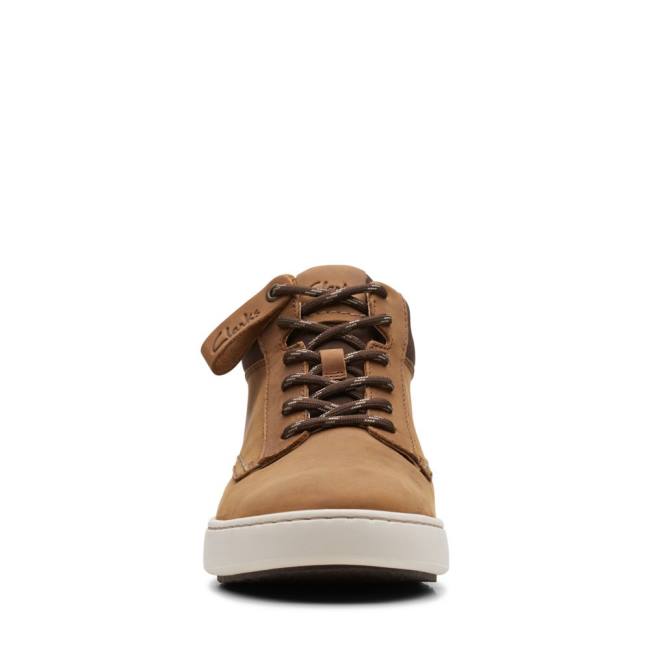 Clarks Court Lite Mid Enkellaars Heren Lichtbruin | CLK428OQC