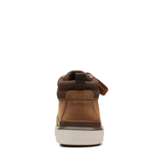 Clarks Court Lite Mid Enkellaars Heren Lichtbruin | CLK428OQC