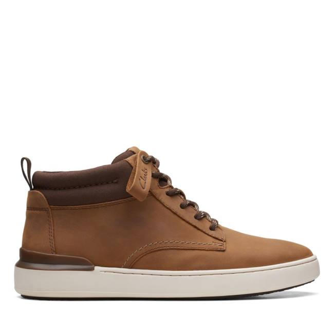 Clarks Court Lite Mid Enkellaars Heren Lichtbruin | CLK428OQC