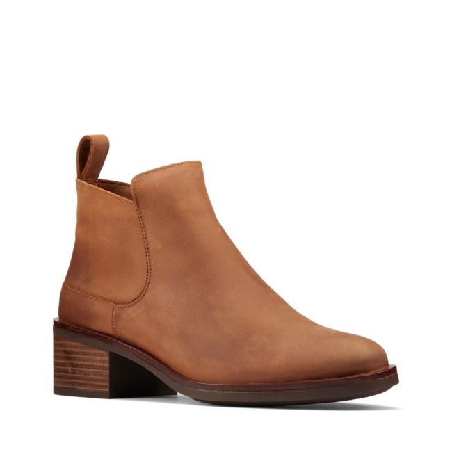 Clarks Memi Zip Enkellaars Dames Donkerbruin | CLK450IFE