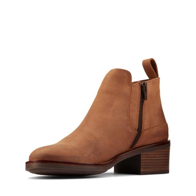 Clarks Memi Zip Enkellaars Dames Donkerbruin | CLK450IFE