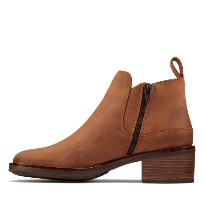 Clarks Memi Zip Enkellaars Dames Donkerbruin | CLK450IFE