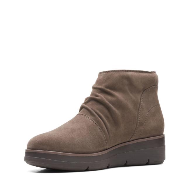 Clarks Shaylin Up Enkellaars Dames Grijs Bruin | CLK632ZMD