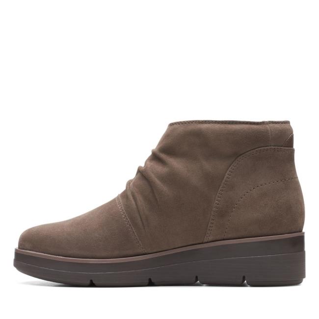 Clarks Shaylin Up Enkellaars Dames Grijs Bruin | CLK632ZMD