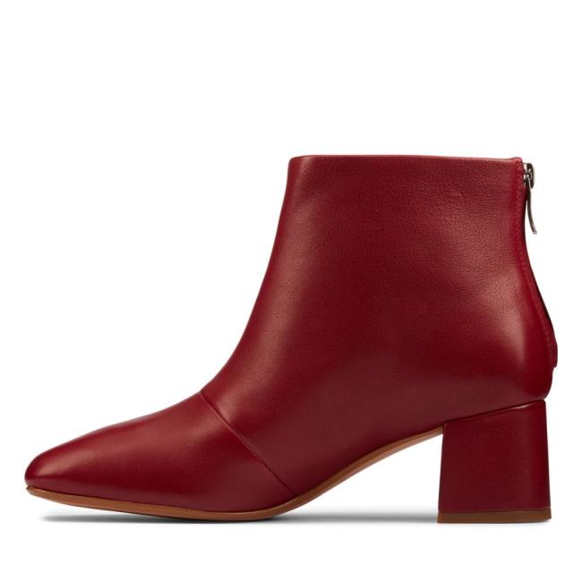 Clarks Sheer55 Zip Enkellaars Dames Rood | CLK370VKF