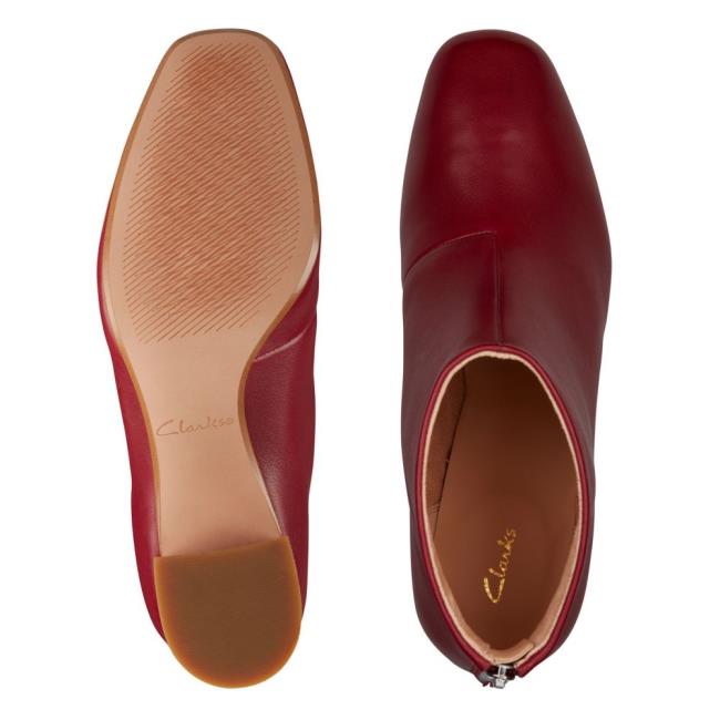 Clarks Sheer55 Zip Enkellaars Dames Rood | CLK370VKF