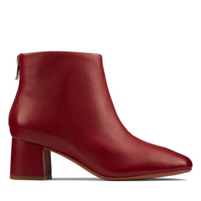 Clarks Sheer55 Zip Enkellaars Dames Rood | CLK370VKF